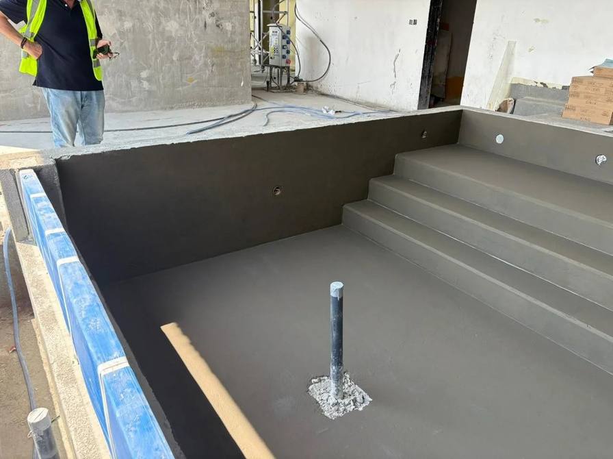 Swimming pool waterproofing works
